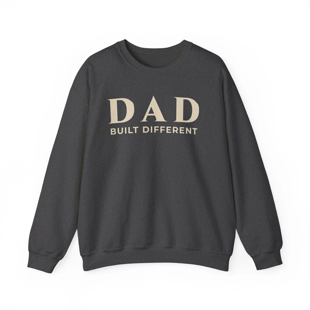 Dad Built Different Embroidered Crewneck Sweatshirt | Minimalist Typography Gift for Dad Sweatshirt Golddust Capital Media
