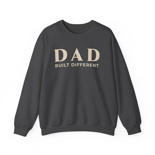 Dad Built Different Embroidered Crewneck Sweatshirt | Minimalist Typography Gift for Dad Sweatshirt Golddust Capital Media