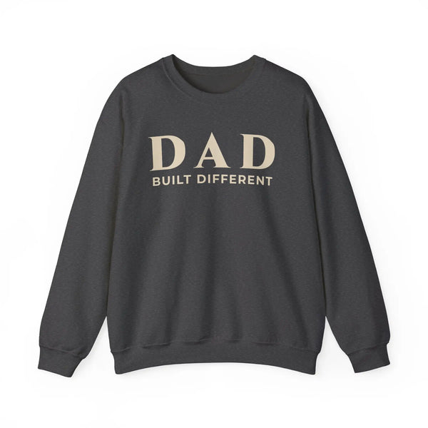 Dad Built Different Embroidered Crewneck Sweatshirt | Minimalist Typography Gift for Dad Sweatshirt Golddust Capital Media