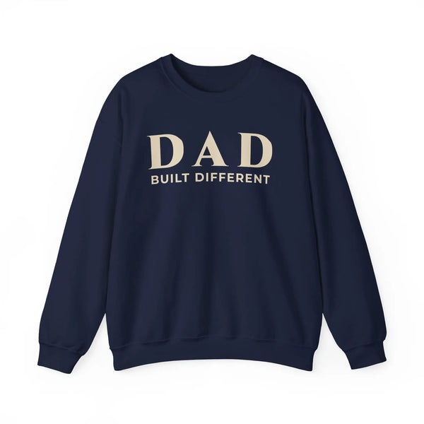 Dad Built Different Embroidered Crewneck Sweatshirt | Minimalist Typography Gift for Dad Sweatshirt Golddust Capital Media