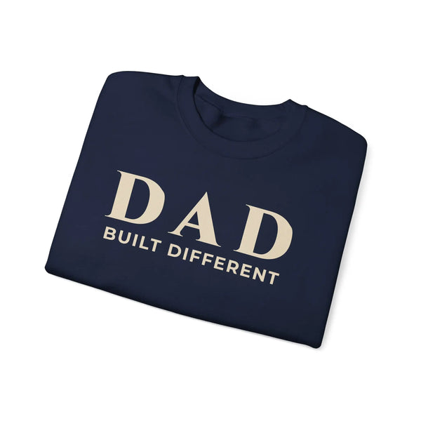 Dad Built Different Embroidered Crewneck Sweatshirt | Minimalist Typography Gift for Dad Sweatshirt Golddust Capital Media