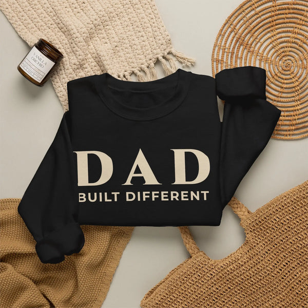 Dad Built Different Embroidered Crewneck Sweatshirt | Minimalist Typography Gift for Dad Sweatshirt Golddust Capital Media