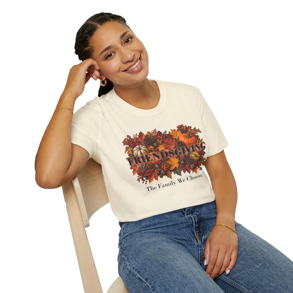 Friendsgiving "The Family We Choose" Fall Autumn Harvest Graphic T-Shirt T-Shirt Golddust Capital Media