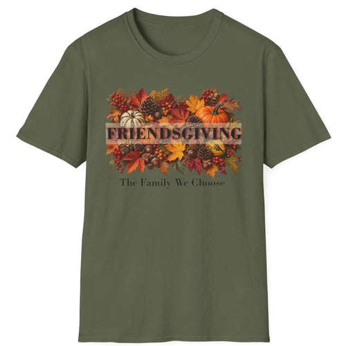 Friendsgiving "The Family We Choose" Fall Autumn Harvest Graphic T-Shirt T-Shirt Golddust Capital Media