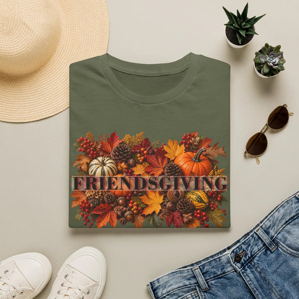 Friendsgiving "The Family We Choose" Fall Autumn Harvest Graphic T-Shirt T-Shirt Golddust Capital Media