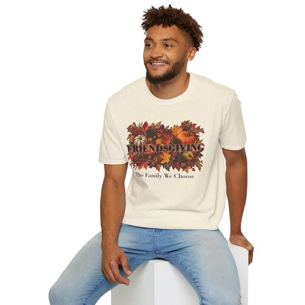 Friendsgiving "The Family We Choose" Fall Autumn Harvest Graphic T-Shirt T-Shirt Golddust Capital Media