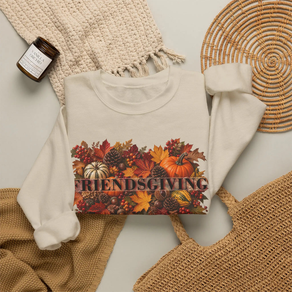 Friendsgiving The Family We Choose Fall Harvest Thanksgiving Crewneck Sweatshirt Sweatshirt Golddust Capital Media