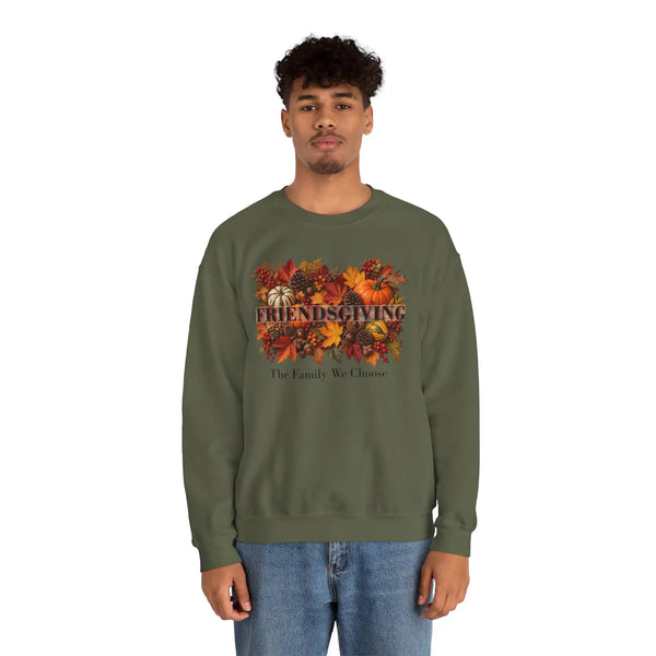 Friendsgiving The Family We Choose Fall Harvest Thanksgiving Crewneck Sweatshirt Sweatshirt Golddust Capital Media