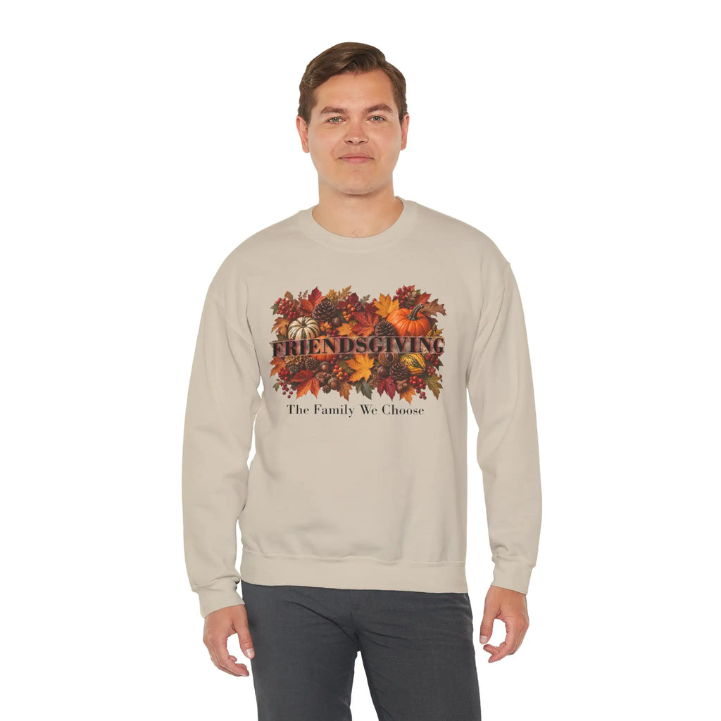 Friendsgiving The Family We Choose Fall Harvest Thanksgiving Crewneck Sweatshirt Sweatshirt Golddust Capital Media