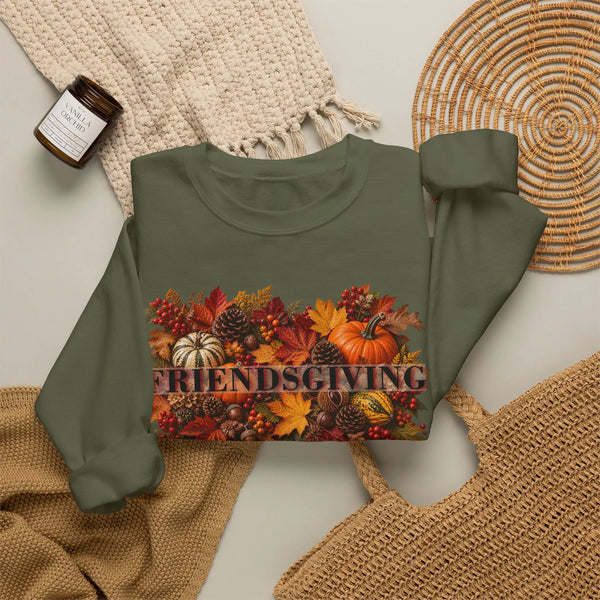 Friendsgiving The Family We Choose Fall Harvest Thanksgiving Crewneck Sweatshirt Sweatshirt Golddust Capital Media