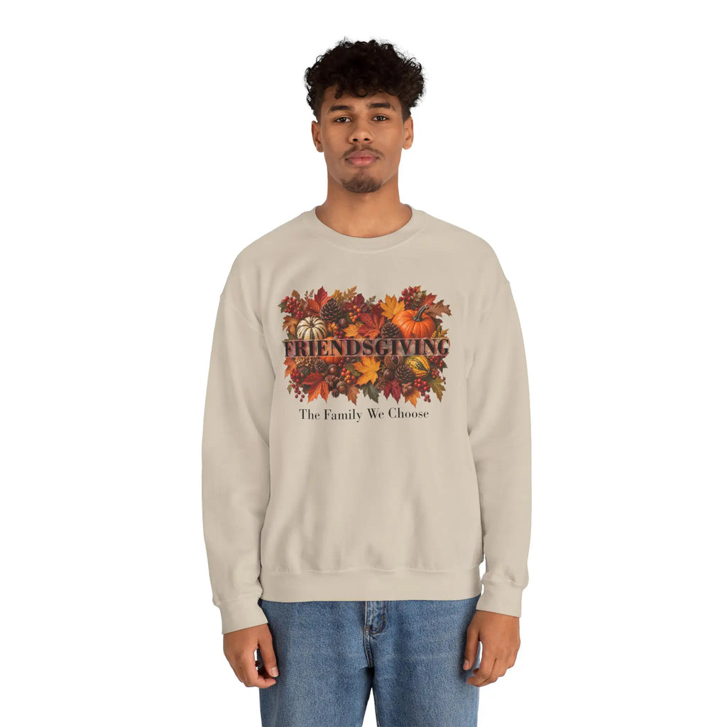 Friendsgiving The Family We Choose Fall Harvest Thanksgiving Crewneck Sweatshirt Sweatshirt Golddust Capital Media