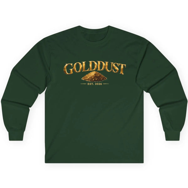 GOLDDUST Metallic Logo Long Sleeve T-Shirt — Retro Cotton Shirt Long-sleeve Golddust Capital Media