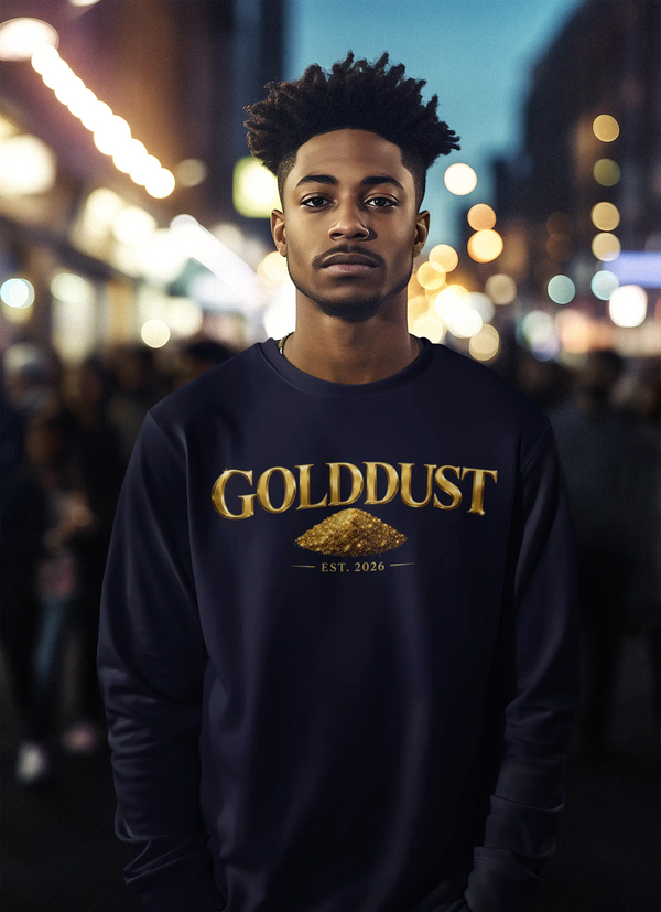 GOLDDUST Metallic Logo Long Sleeve T-Shirt — Retro Cotton Shirt Long-sleeve Golddust Capital Media