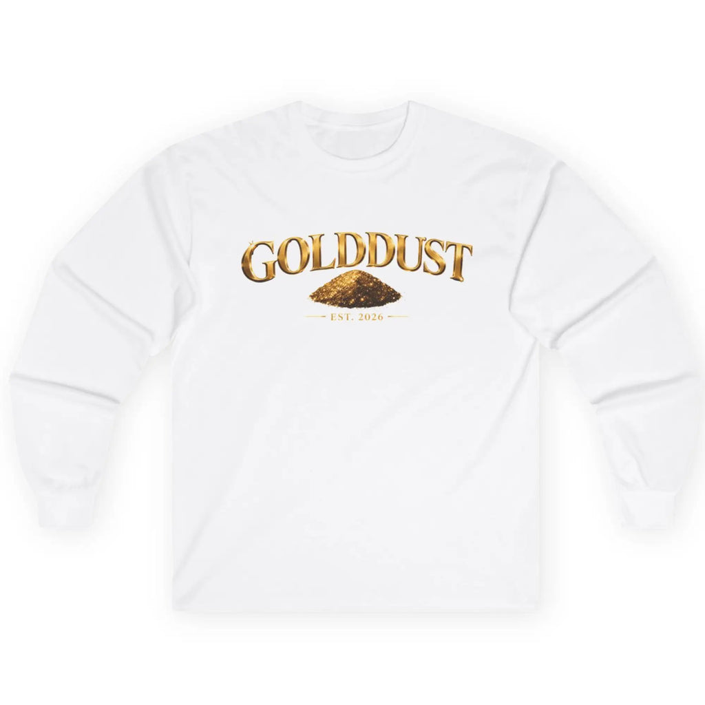 GOLDDUST Metallic Logo Long Sleeve T-Shirt — Retro Cotton Shirt Long-sleeve Golddust Capital Media