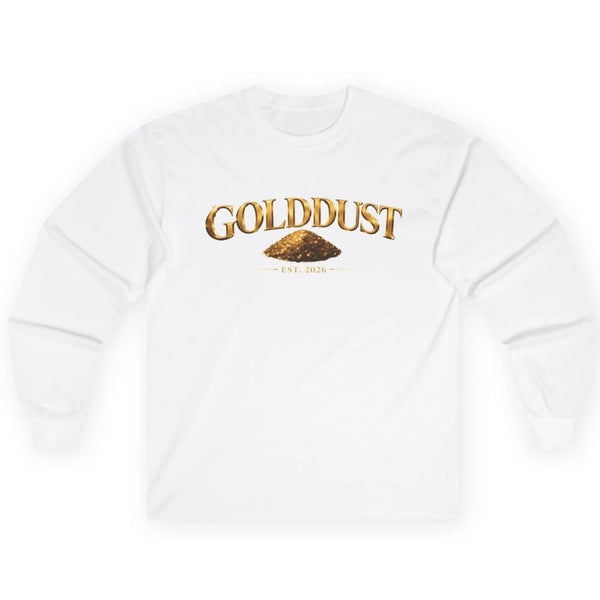 GOLDDUST Metallic Logo Long Sleeve T-Shirt — Retro Cotton Shirt Long-sleeve Golddust Capital Media