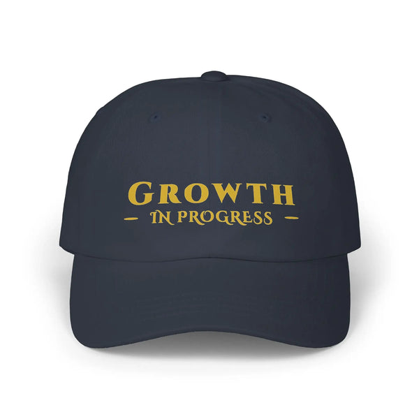 Growth In Progress Classic Dad Cap | Printed Hat for Personal Development & Everyday Style Hats Golddust Capital Media
