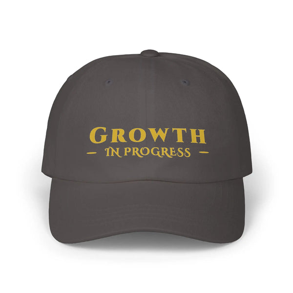 Growth In Progress Classic Dad Cap | Printed Hat for Personal Development & Everyday Style Hats Golddust Capital Media