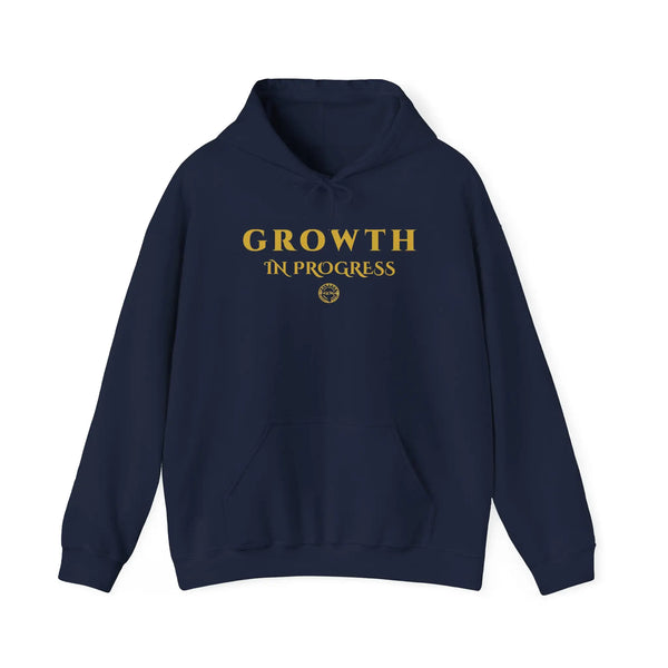 Growth In Progress Fleece Hoodie | Progress Pullover for Personal Development Hoodie Golddust Capital Media