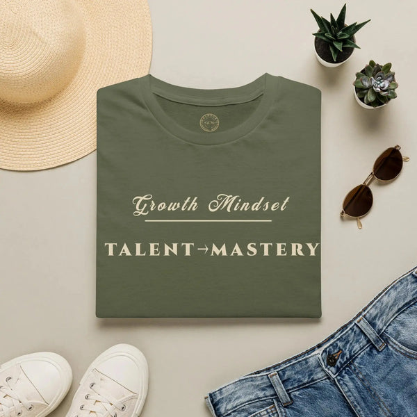 Growth Mindset T-Shirt | TALENT → MASTERY Motivational Performance Tee | Minimalist Executive T-Shirt T-Shirt Golddust Capital Media