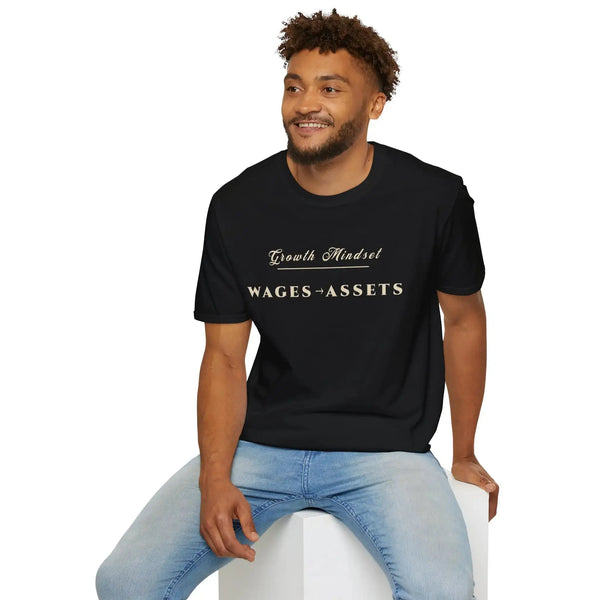 Growth Mindset T-Shirt | WAGES → ASSETS Motivational Financial Tee | Minimalist Executive T-Shirt T-Shirt Golddust Capital Media