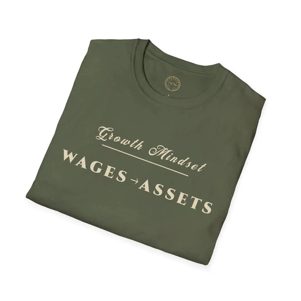 Growth Mindset T-Shirt | WAGES → ASSETS Motivational Financial Tee | Minimalist Executive T-Shirt T-Shirt Golddust Capital Media