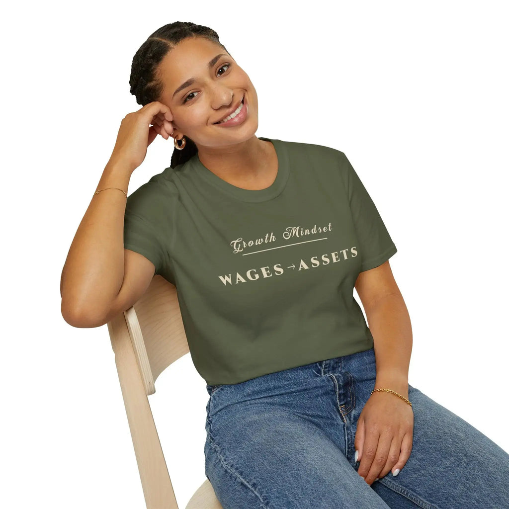 Growth Mindset T-Shirt | WAGES → ASSETS Motivational Financial Tee | Minimalist Executive T-Shirt T-Shirt Golddust Capital Media