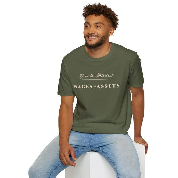 Growth Mindset T-Shirt | WAGES → ASSETS Motivational Financial Tee | Minimalist Executive T-Shirt T-Shirt Golddust Capital Media