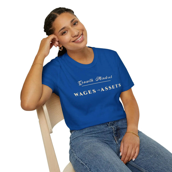 Growth Mindset T-Shirt | WAGES → ASSETS Motivational Financial Tee | Minimalist Executive T-Shirt T-Shirt Golddust Capital Media