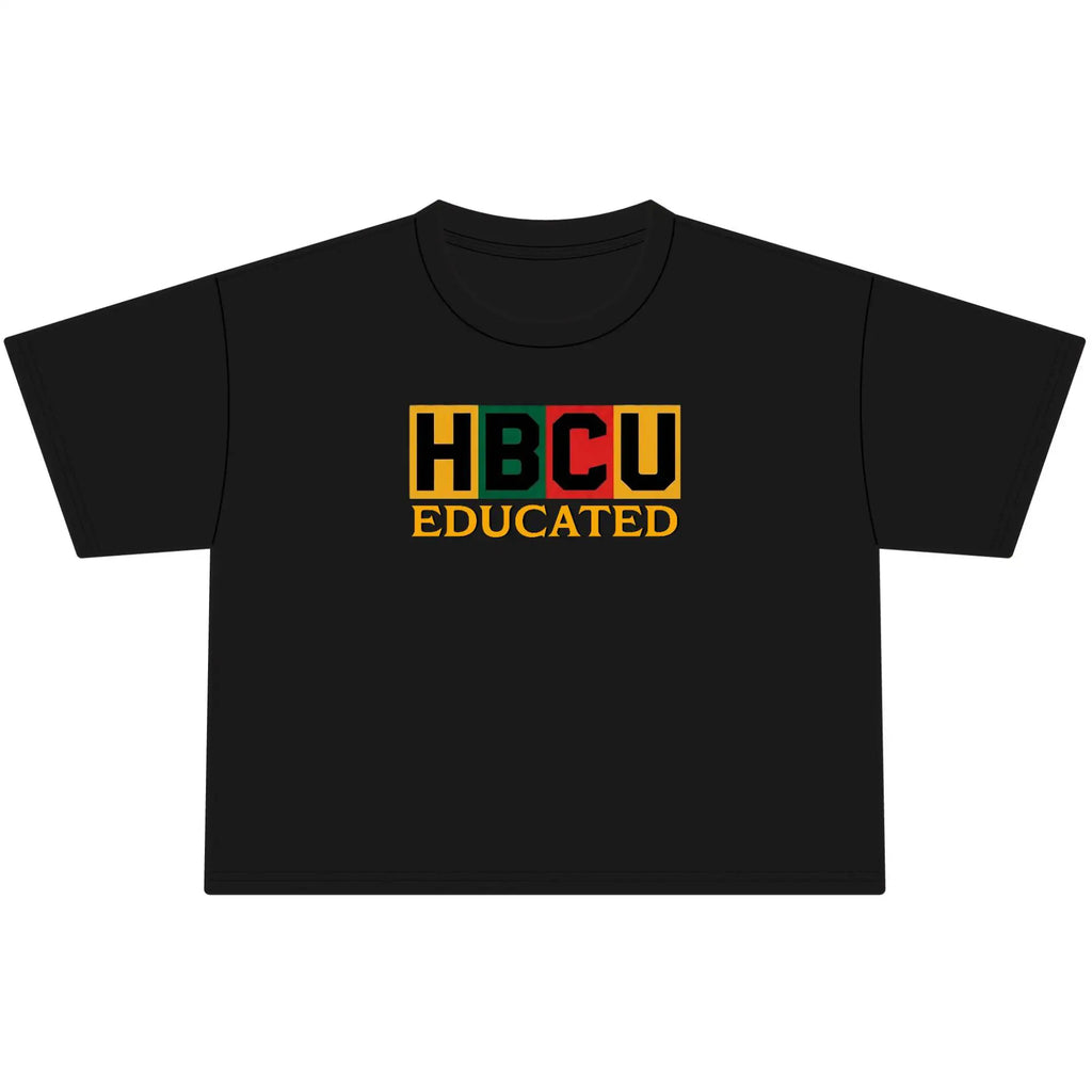 HBCU Educated Women's Crop Tee T-Shirt Golddust Capital Media