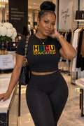 HBCU Educated Women's Crop Tee T-Shirt Golddust Capital Media