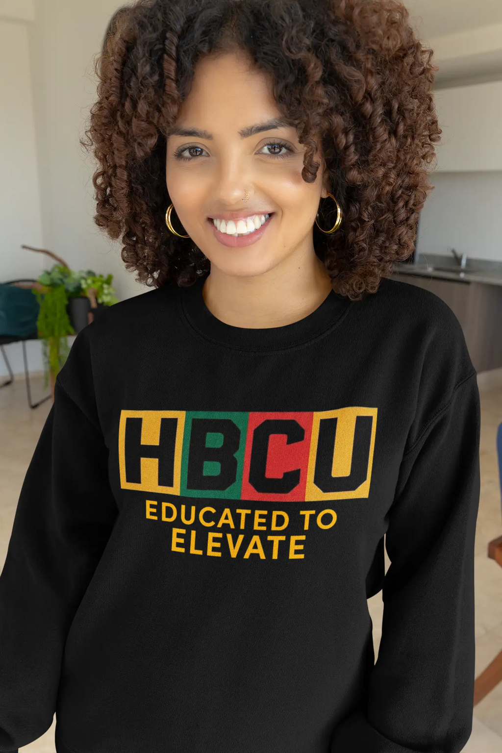 HBCU Educated to Elevate Sweatshirt | Black College Design Sweatshirt Golddust Capital Media