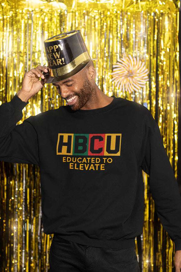 HBCU Educated to Elevate Sweatshirt | Black College Design Sweatshirt Golddust Capital Media