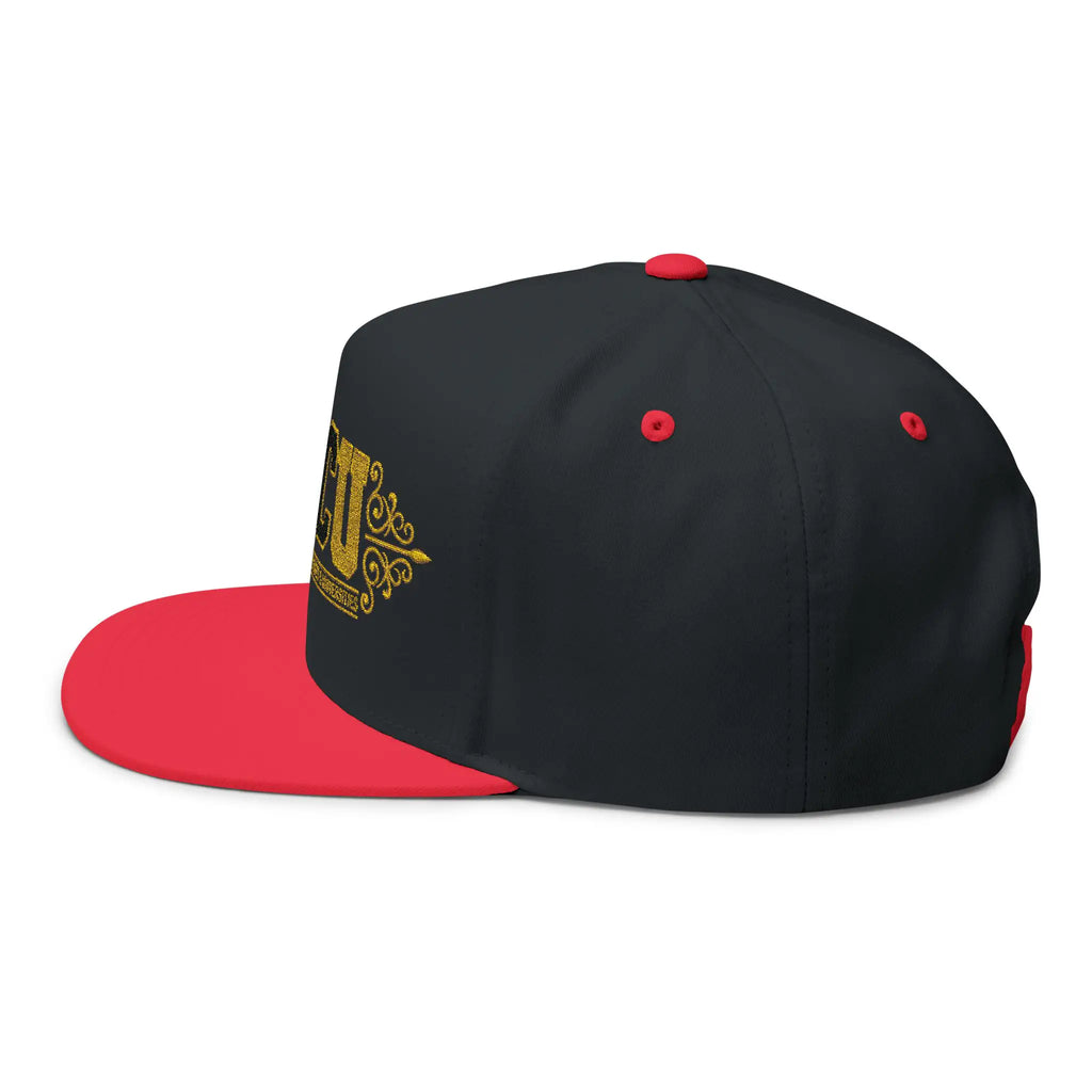 HBCU Embroidered Hat | Sparkling Gold Red Green Logo Snapback Flat Bill Hats Golddust Capital Media