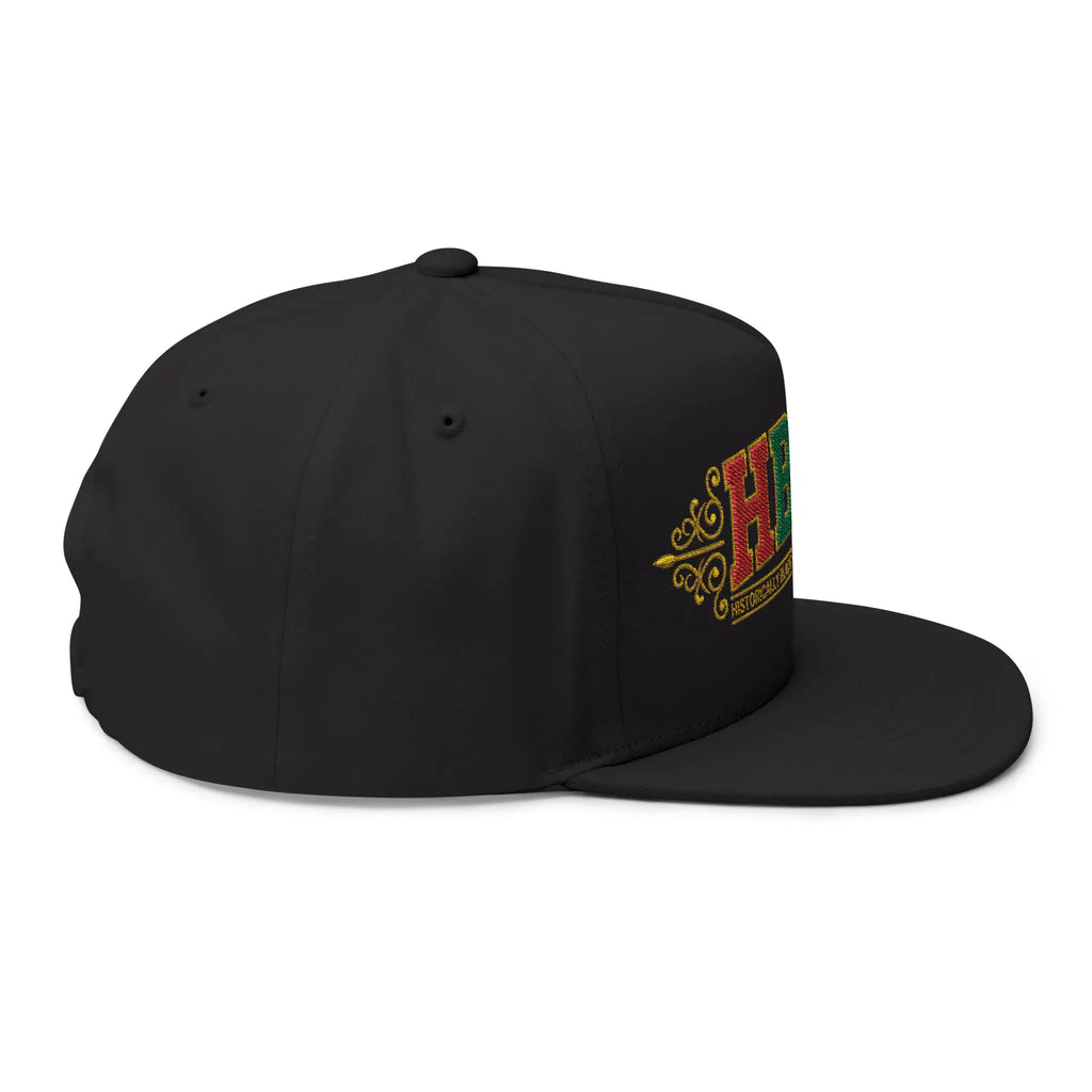 HBCU Embroidered Hat | Sparkling Gold Red Green Logo Snapback Flat Bill Hats Golddust Capital Media