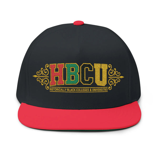 HBCU Embroidered Hat | Sparkling Gold Red Green Logo Snapback Flat Bill Hats Golddust Capital Media