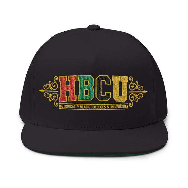 HBCU Embroidered Hat | Sparkling Gold Red Green Logo Snapback Flat Bill Hats Golddust Capital Media
