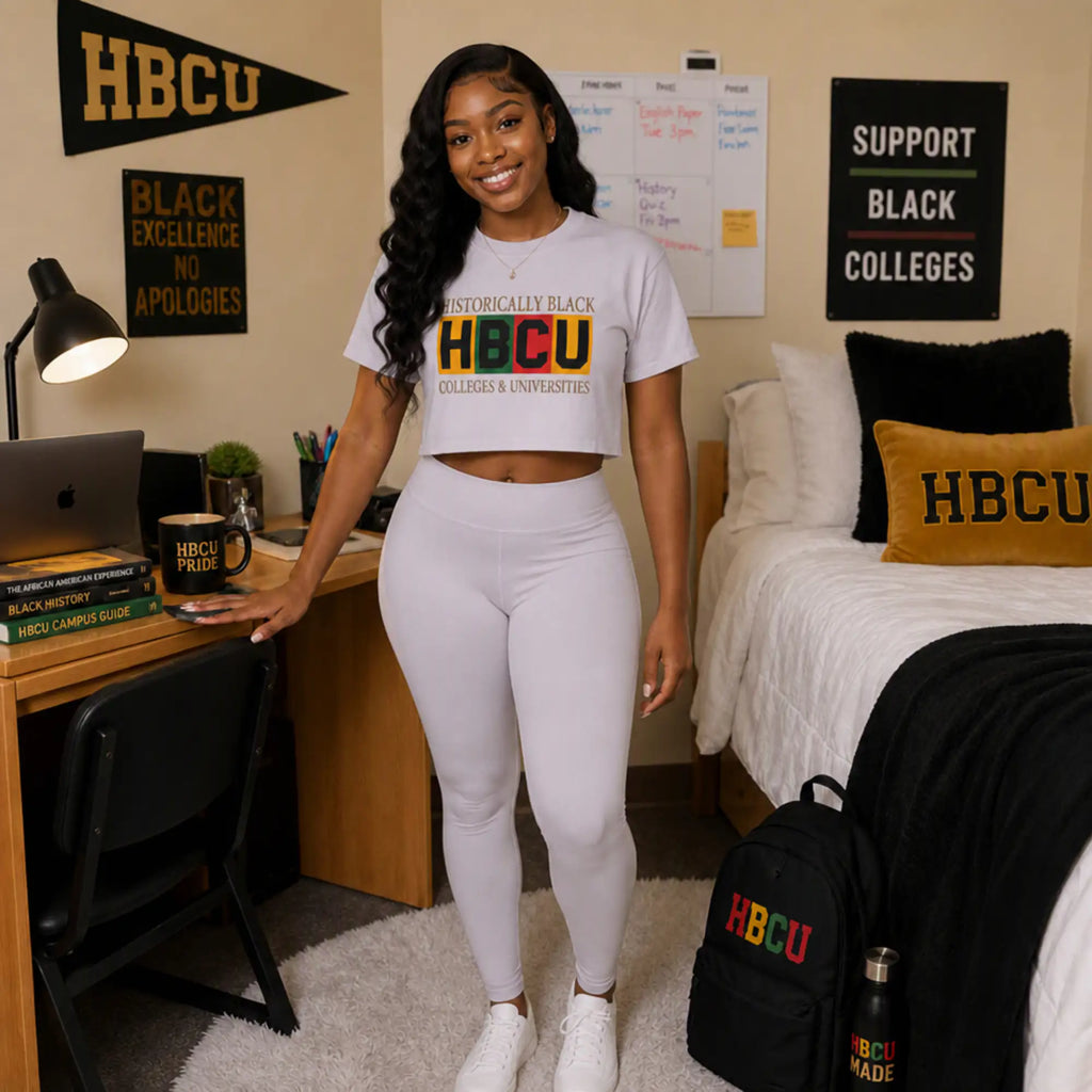 Historically Black HBCU Colleges & Universities Crop Tee T-Shirt Golddust Capital Media