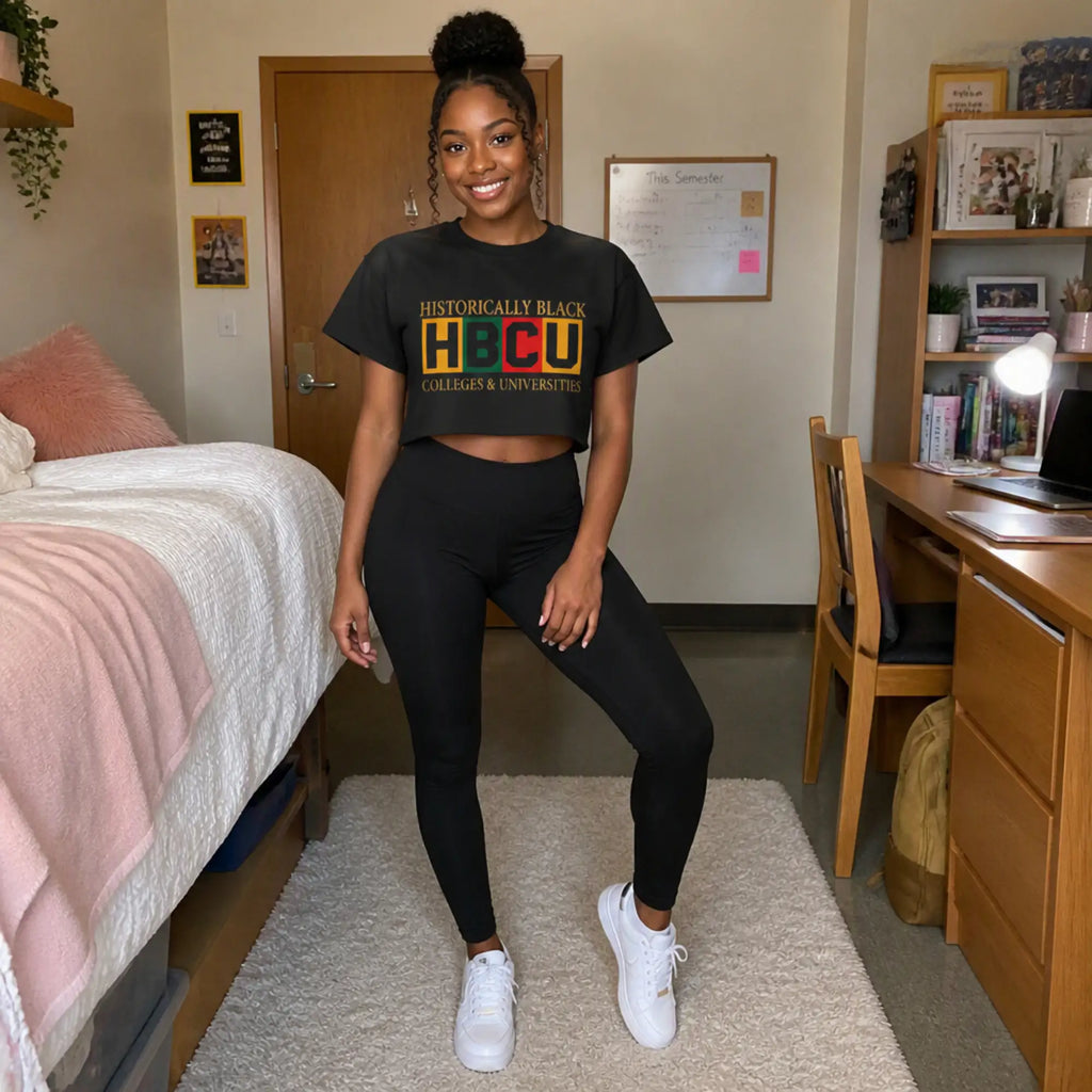 Historically Black HBCU Colleges & Universities Crop Tee T-Shirt Golddust Capital Media