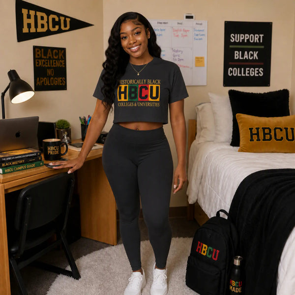 Historically Black HBCU Colleges & Universities Crop Tee T-Shirt Golddust Capital Media
