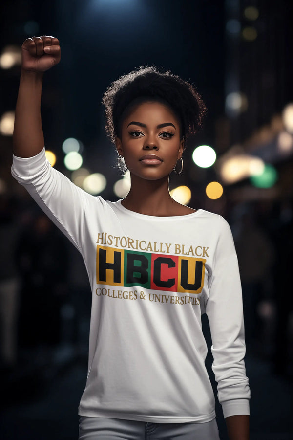 Historically Black HBCU Colleges & Universities Long Sleeve Tee | Heritage Pride Block Logo Shirt Long-sleeve Golddust Capital Media