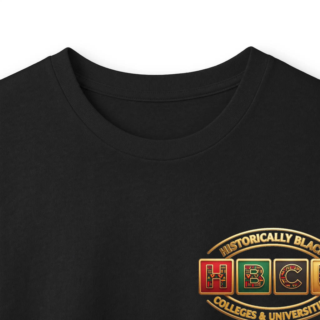 Historically Black HBCU Colleges & Universities Long Sleeve Tee | Small Chest Pattern Block Logo Shirt Long-sleeve Golddust Capital Media