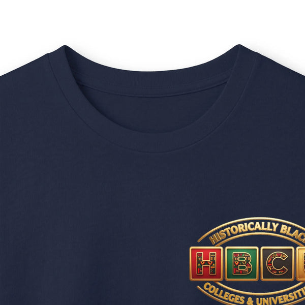 Historically Black HBCU Colleges & Universities Long Sleeve Tee | Small Chest Pattern Block Logo Shirt Long-sleeve Golddust Capital Media