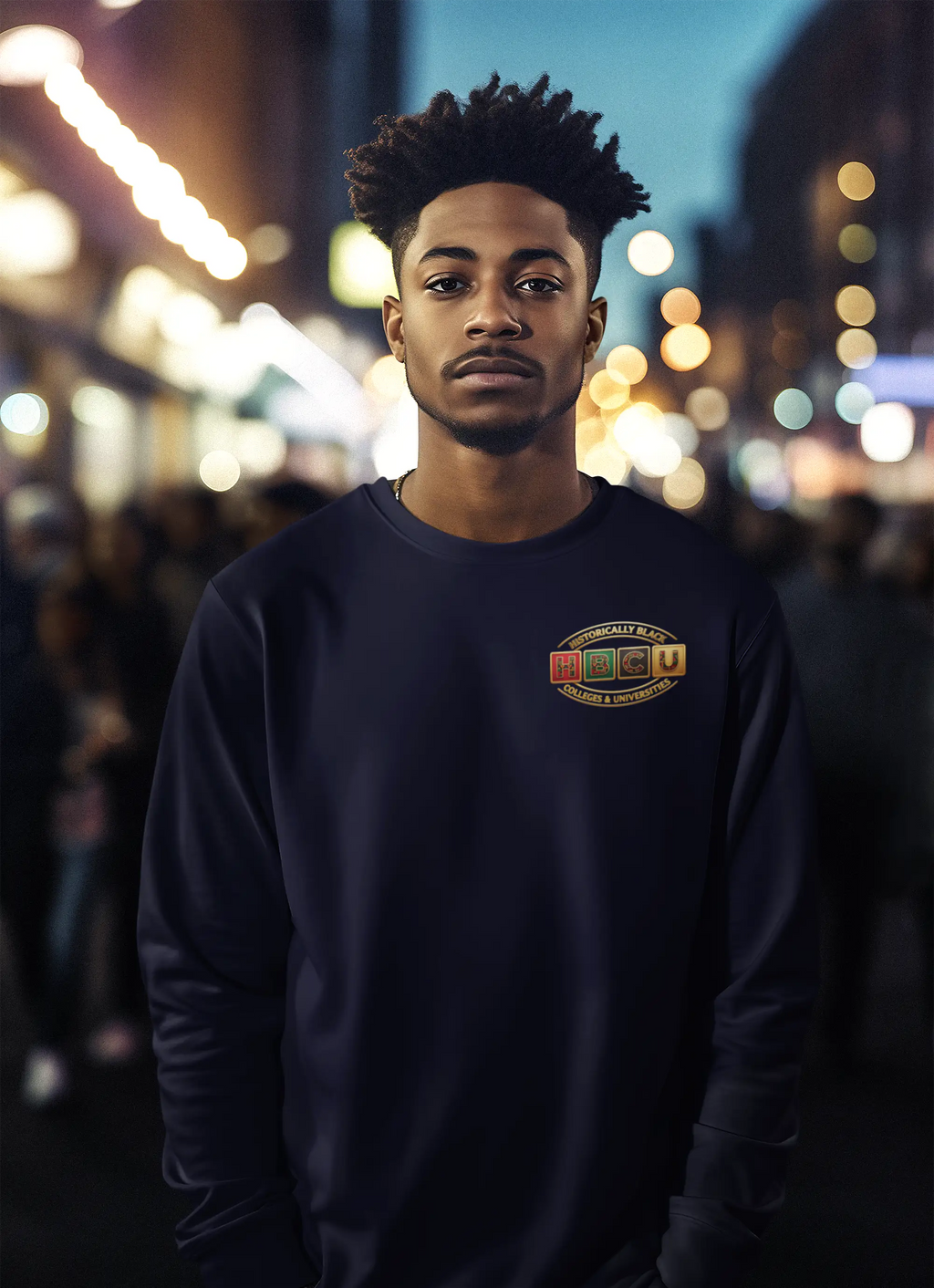 Historically Black HBCU Colleges & Universities Long Sleeve Tee | Small Chest Pattern Block Logo Shirt Long-sleeve Golddust Capital Media