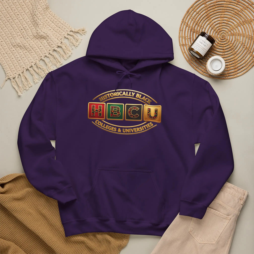 Historically Black HBCU Colleges & Universities Pullover Hoodie | Block Pattern Logo Sweatshirt Hoodie Golddust Capital Media