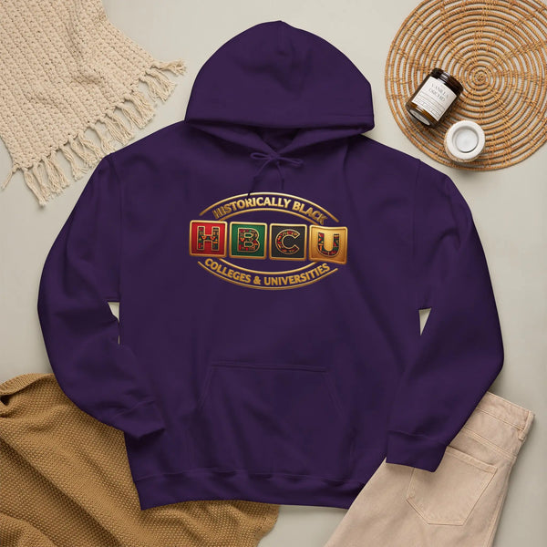 Historically Black HBCU Colleges & Universities Pullover Hoodie | Block Pattern Logo Sweatshirt Hoodie Golddust Capital Media
