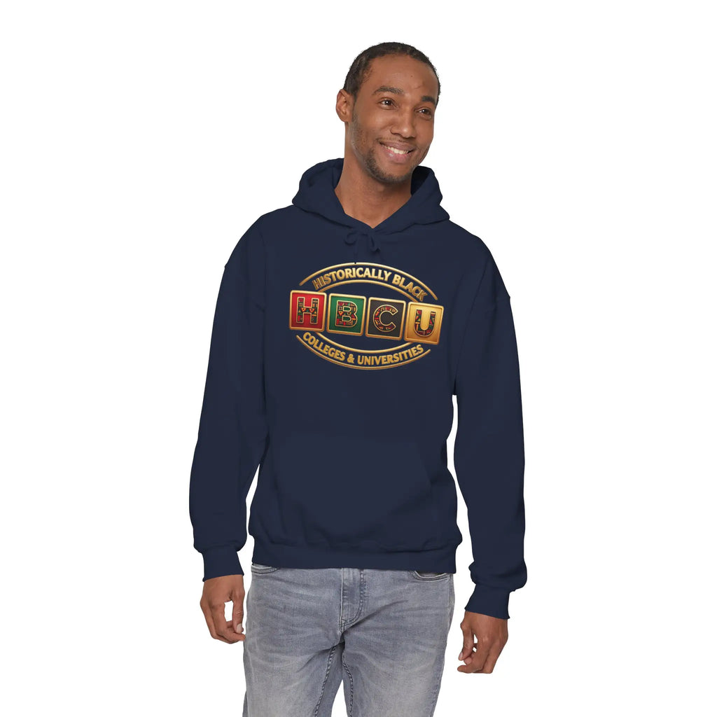 Historically Black HBCU Colleges & Universities Pullover Hoodie | Block Pattern Logo Sweatshirt Hoodie Golddust Capital Media