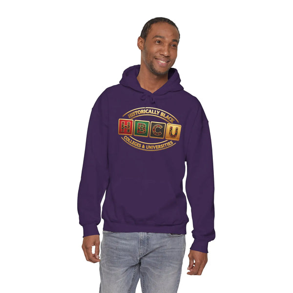 Historically Black HBCU Colleges & Universities Pullover Hoodie | Block Pattern Logo Sweatshirt Hoodie Golddust Capital Media