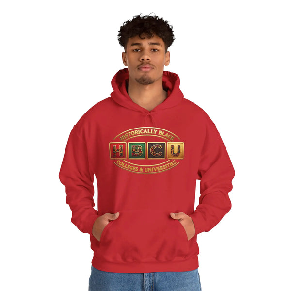 Historically Black HBCU Colleges & Universities Pullover Hoodie | Block Pattern Logo Sweatshirt Hoodie Golddust Capital Media