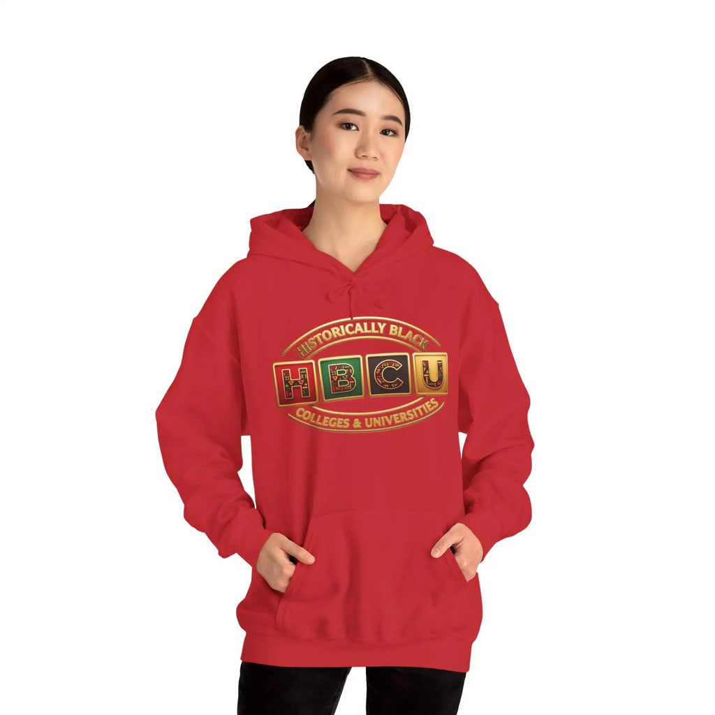Historically Black HBCU Colleges & Universities Pullover Hoodie | Block Pattern Logo Sweatshirt Hoodie Golddust Capital Media