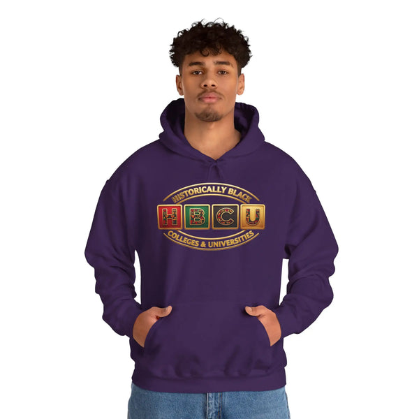 Historically Black HBCU Colleges & Universities Pullover Hoodie | Block Pattern Logo Sweatshirt Hoodie Golddust Capital Media